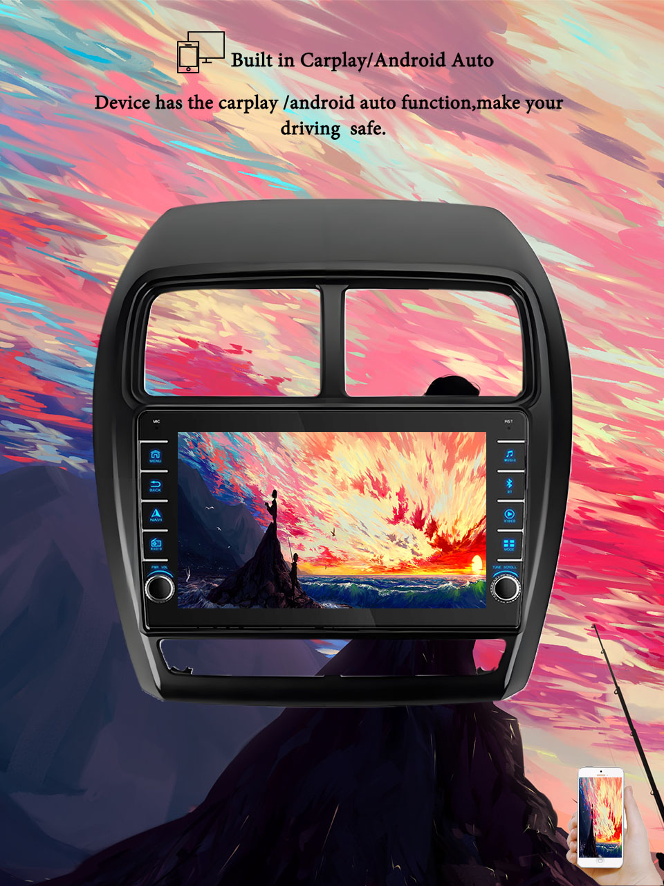 Tablet Danish Mobile & Accessories - 8G+128G Android 14 dla Mitsubishi ASX