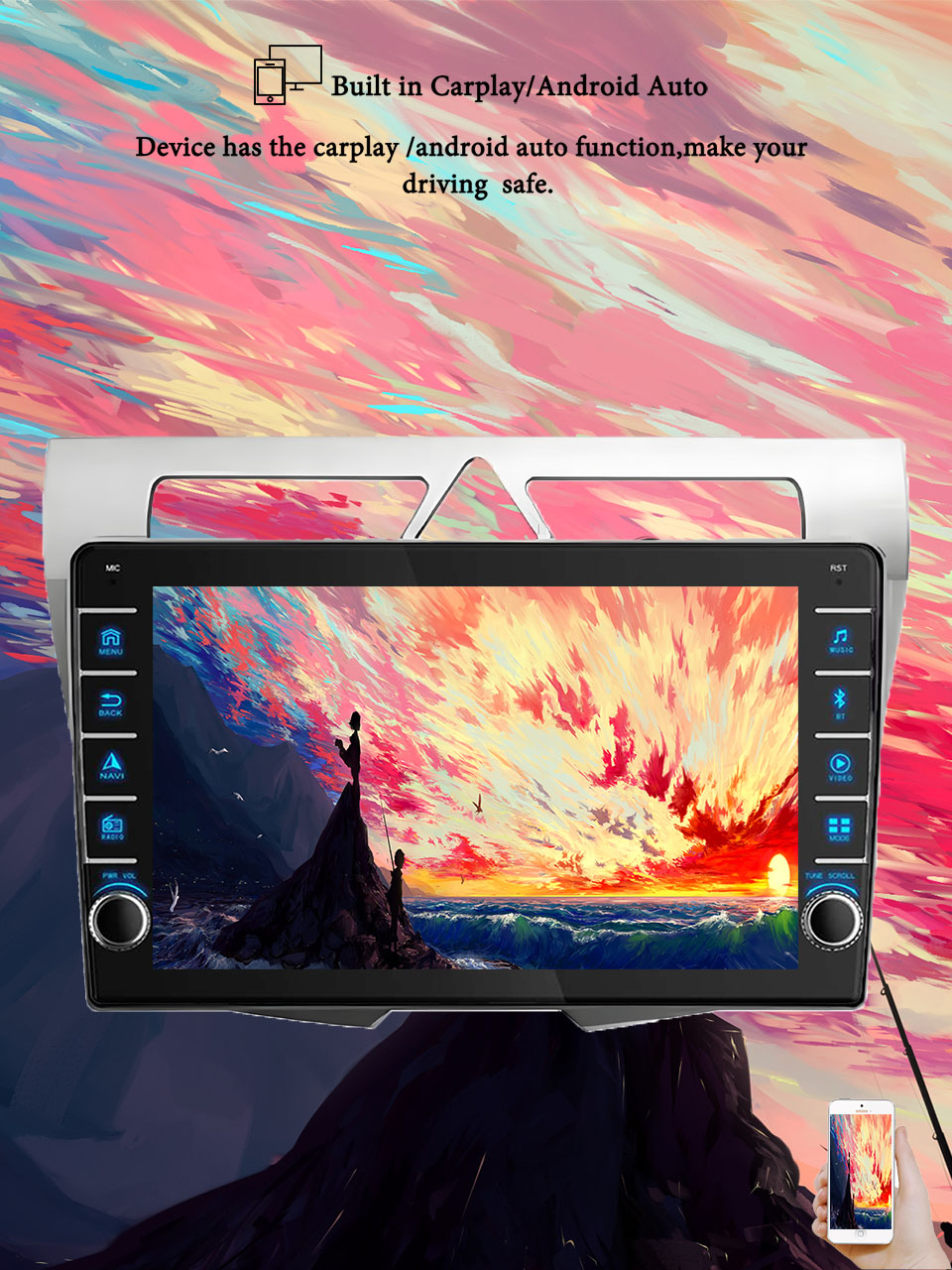 Tablet Danish Mobile & Accessories - 8G+128G Android 14 dla Kia Picanto
