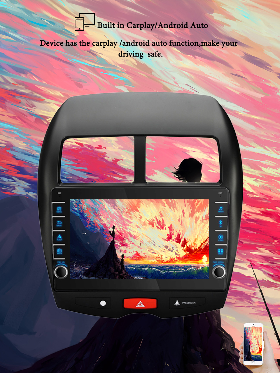 Tablet Danish Mobile & Accessories - 8G+128G Android 14 Dla Mitsubishi ASX