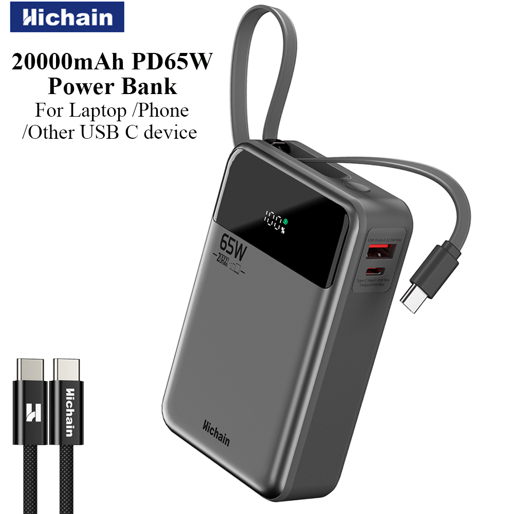 Wired Earphone Lightning - Hichain PD65W Power Bank 20000mAh Wbudowany